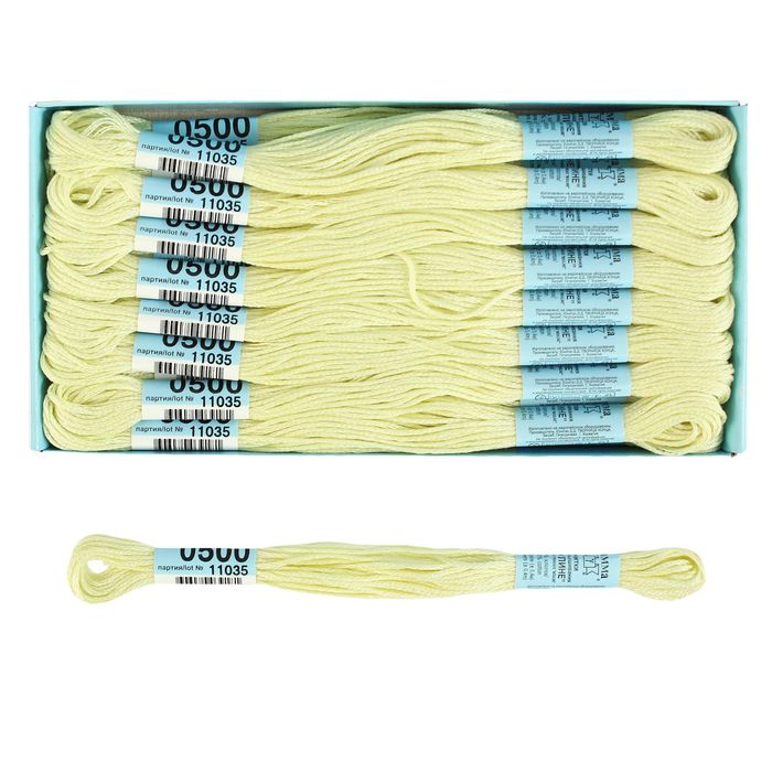Мулине, №0500, 8±1м, цвет бледно-салатовый