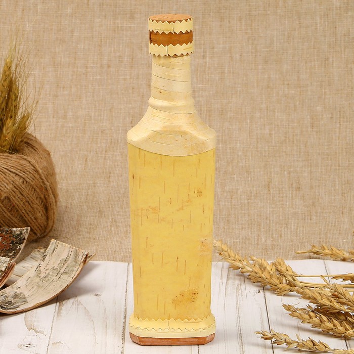 Фляжка резная сетка , береста