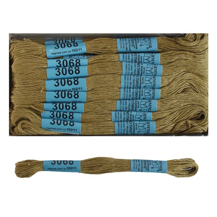 Мулине, №3068, 8±1м, цвет хаки-оливковый