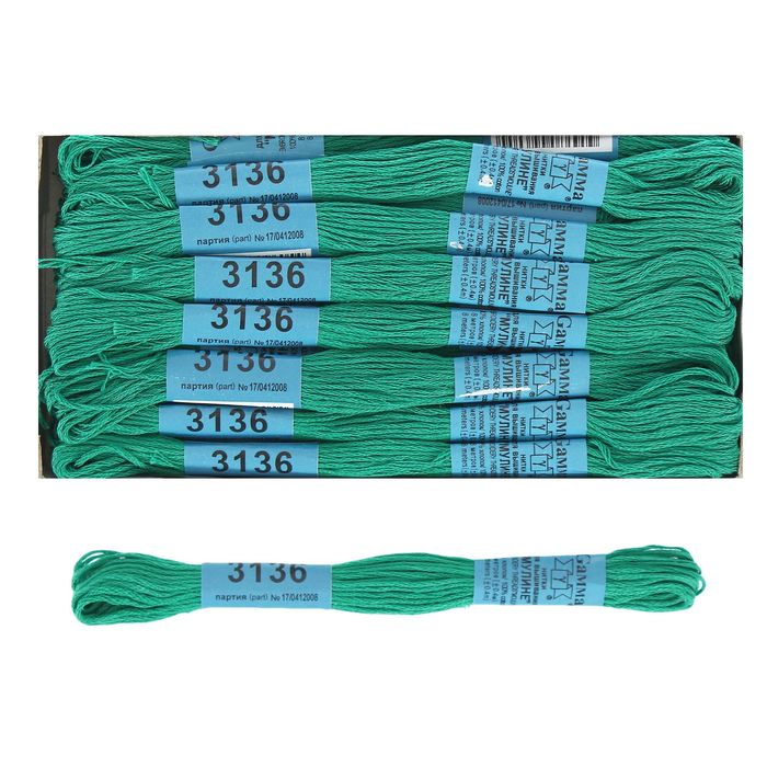 Мулине, №3136, 8±1м, цвет ярко-зелёный