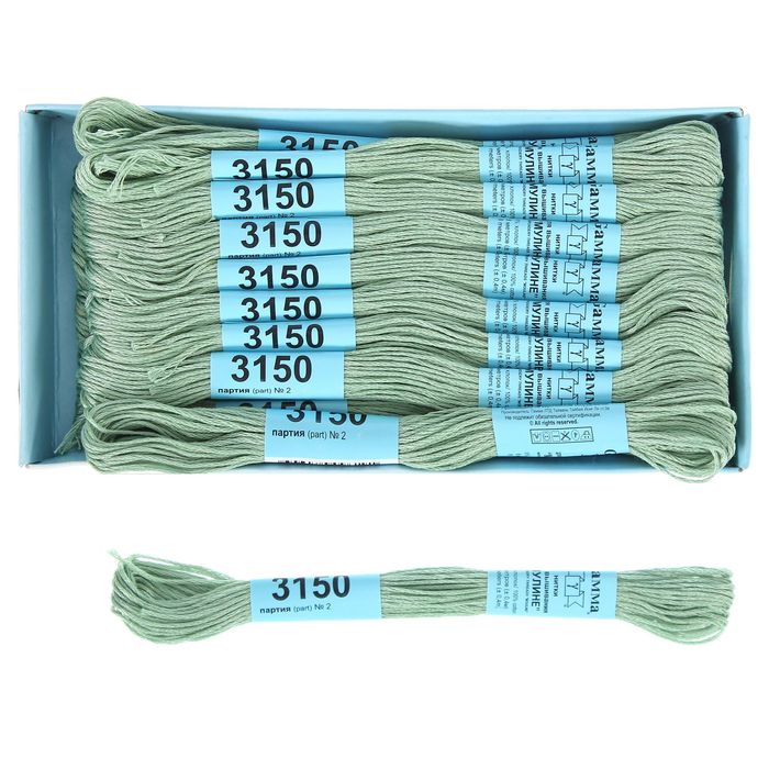 Мулине, №3150, 8±1м, цвет бледно-салатовый