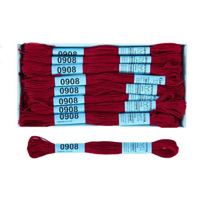 Мулине, №0908, 8±1м, цвет бордовый