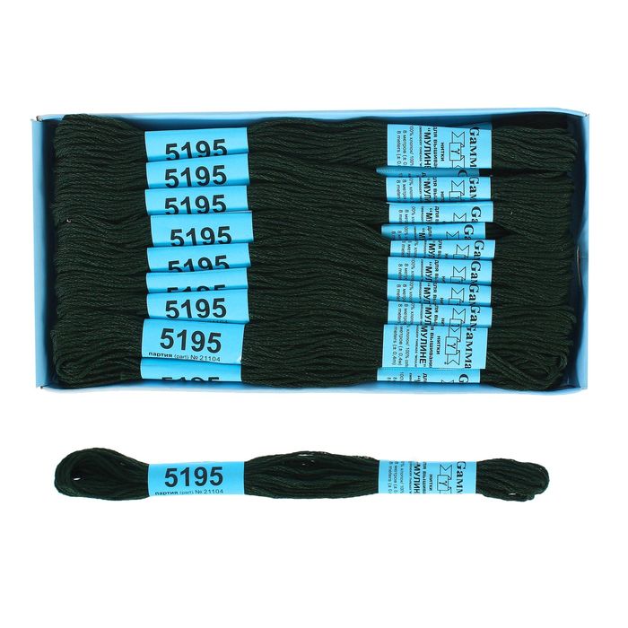 Мулине, №5195, 8±1м, цвет тёмно-тёмно-зелёный