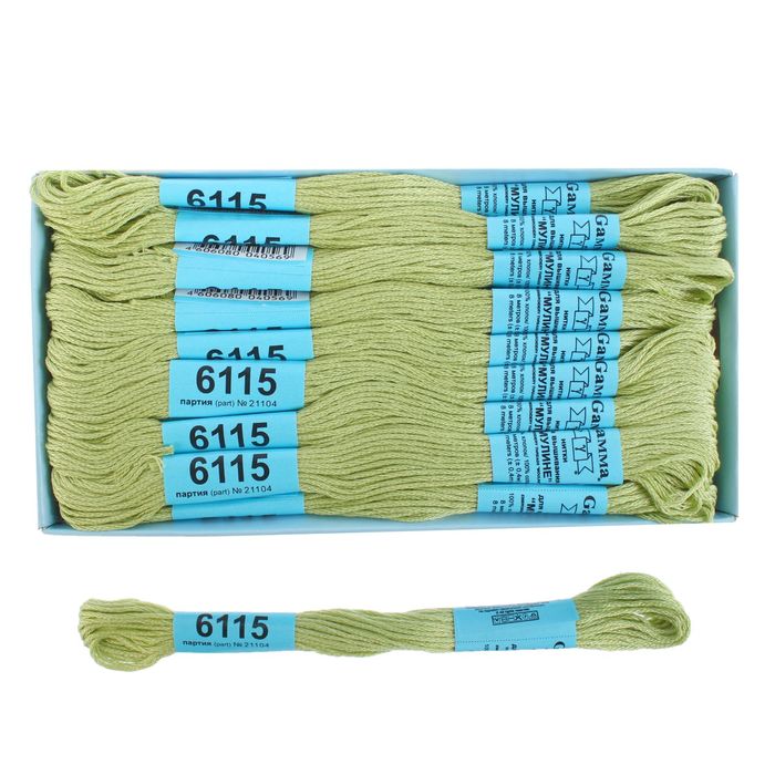 Мулине, №6115, 8±1м, цвет бледно-оливковый
