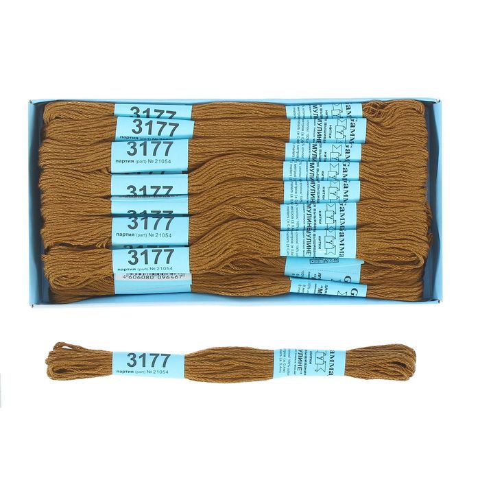 Мулине, №3177, 8±1м, цвет коричневый-хаки