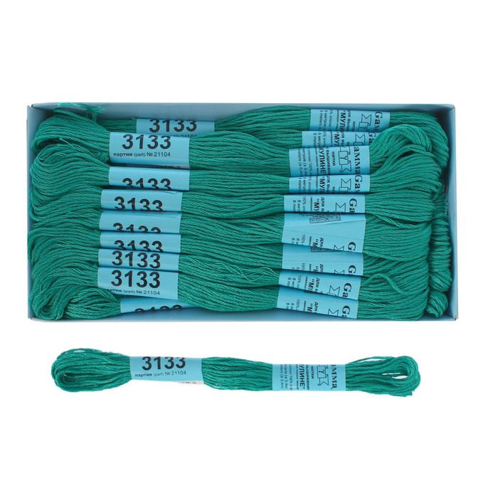 Мулине, №3133, 8±1м, цвет тёмно-бирюзовый