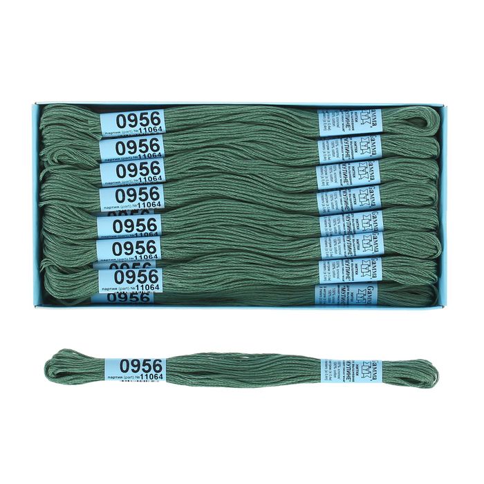 Мулине, №0956, 8±1м, цвет серо-зелёный