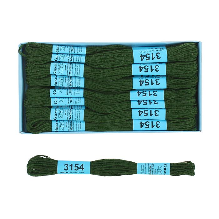 Мулине, №3154, 8±1м, цвет зелёный-хаки