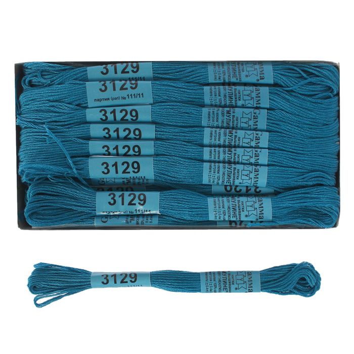 Мулине, №3129, 8±1м, цвет морская волна