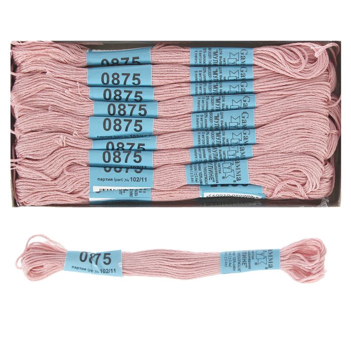 Мулине, №0875, 8±1м, цвет бледно-серо-розовый