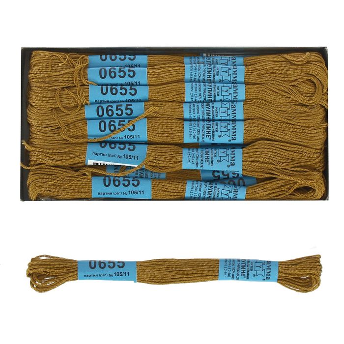 Мулине, №0655, 8±1м, цвет тёмно-горчичный