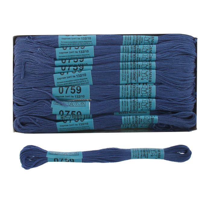 Мулине, №0759, 8±1м, цвет ярко-синий