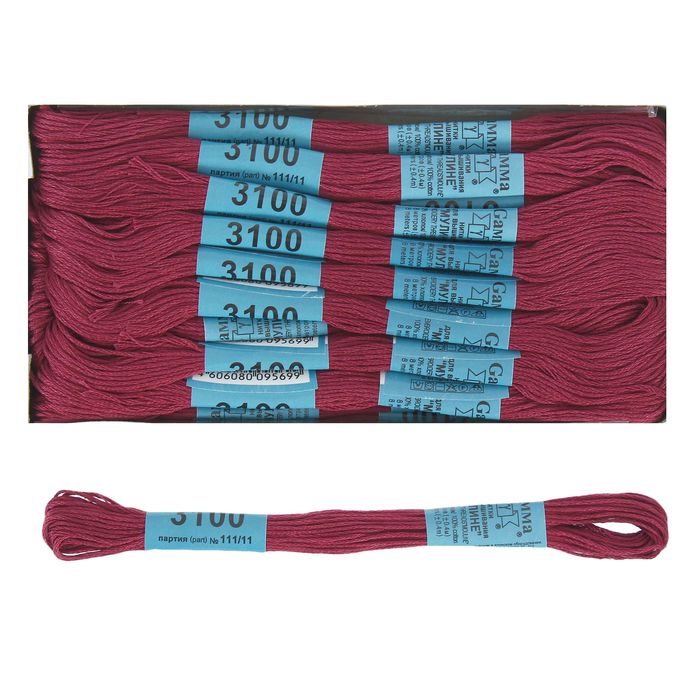 Мулине, №3100, 8±1м, цвет светло-вишневый