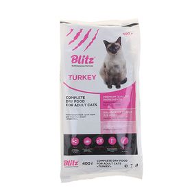 

Сухой корм Blitz для кошек, индейка, 400 г