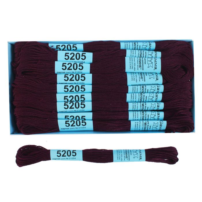 Мулине, №5205, 8±1м, цвет тёмно-тёмно-фиолетовый