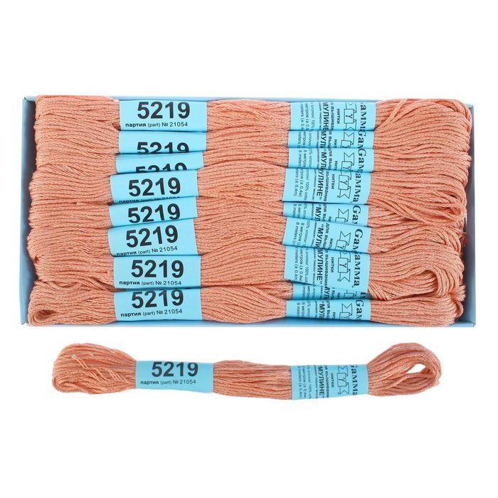 Мулине, №5219, 8±1м, цвет бежево-розовый