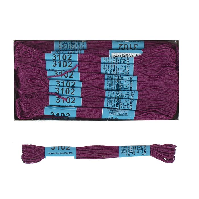 Мулине, №3102, 8±1м, цвет грязно фиолетовый