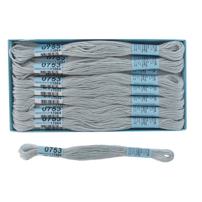 Мулине, №0753, 8±1м, цвет светло-серо-голубой