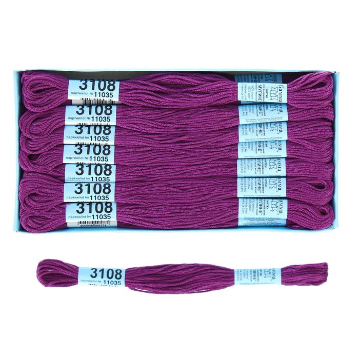 Мулине, №3108, 8±1м, цвет тёмно-тёмно-сиреневый