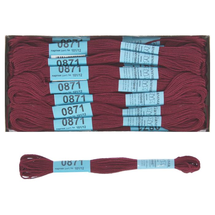 Мулине, №0871, 8±1м, цвет тёмно-бордовый