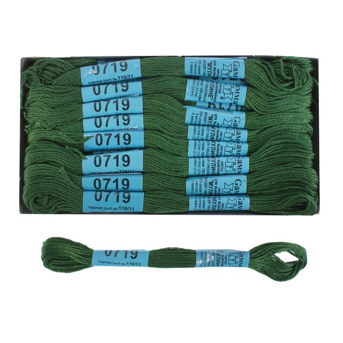 Мулине, №0719, 8±1м, цвет тёмно-зелёный