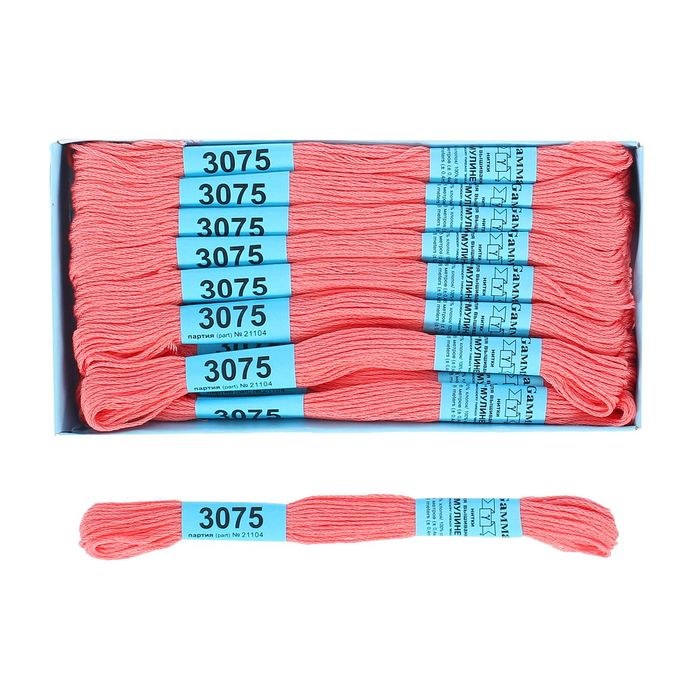 Мулине, №3075, 8±1м, цвет ярко-розовый