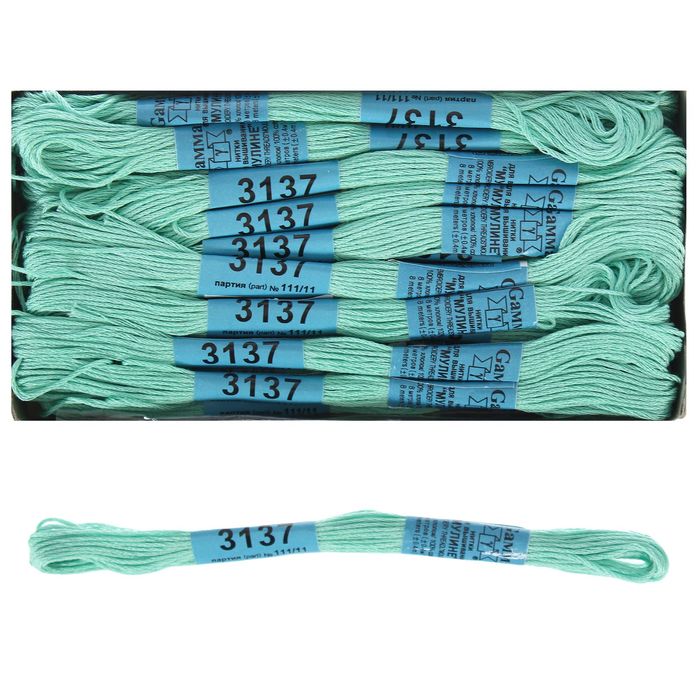Мулине, №3137, 8±1м, цвет светло-светло-бирюзовый