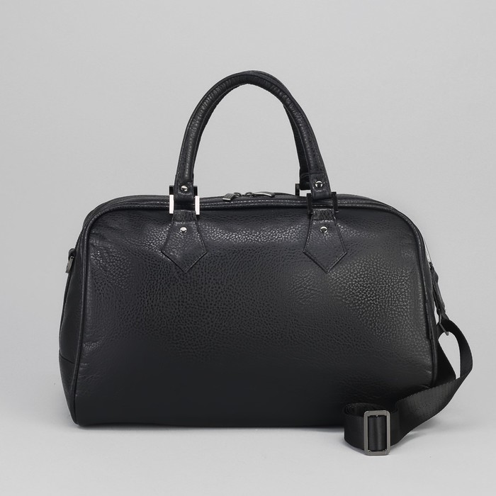 Сумка дорожная на молнии "Классика", 1 отдел, длинный ремень, чёрная