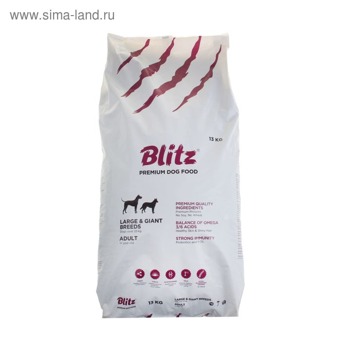 

Сухой корм Blitz Large Breed/Giant для собак, 15 кг