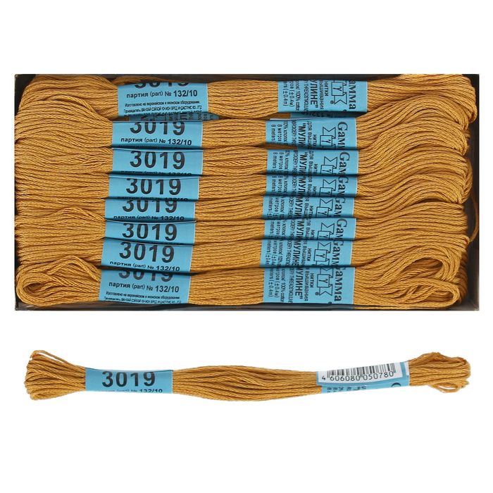 Мулине, №3019, 8±1м, цвет тёмный охра