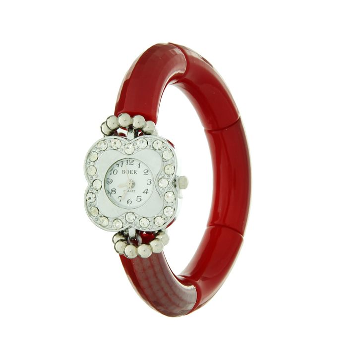 Женские часы- браслет (гладкие) микс (розовый, бирюзовый, коричневый, красный)