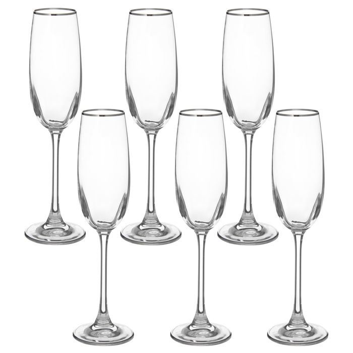 Набор бокалов для шампанского 180 мл "Эсприт. Платиновая отводка", 6 шт