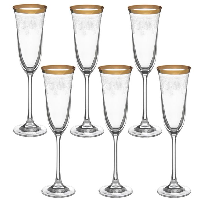 Набор бокалов для шампанского 160 мл "Флора. Цветочный занавес", 6 шт