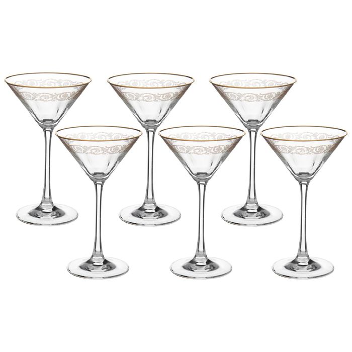 Набор бокалов для мартини 180 мл "Золотая коллекция,тонкое золото", 6 шт