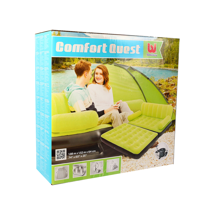 Надувной диван-кровать 188х152х64 см, электронасос в комплекте (67356) МИКС Bestway
