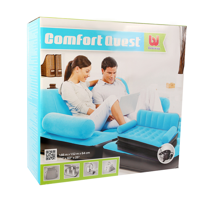 Надувной диван-кровать 188х152х64 см, электронасос в комплекте (67356) МИКС Bestway
