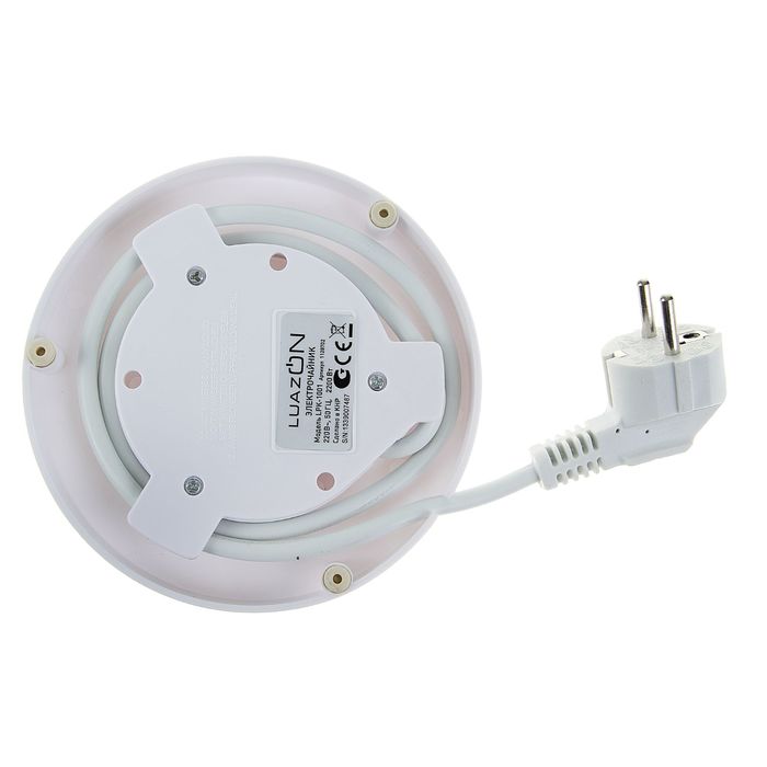 Чайник электрический LuazON LPK-1001, 1 л, 2200 Вт, белый