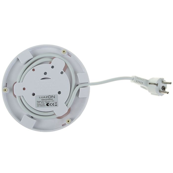 Чайник электрический LuazON LPK-1705, 2200 Вт, 1.7 л, бело-синий