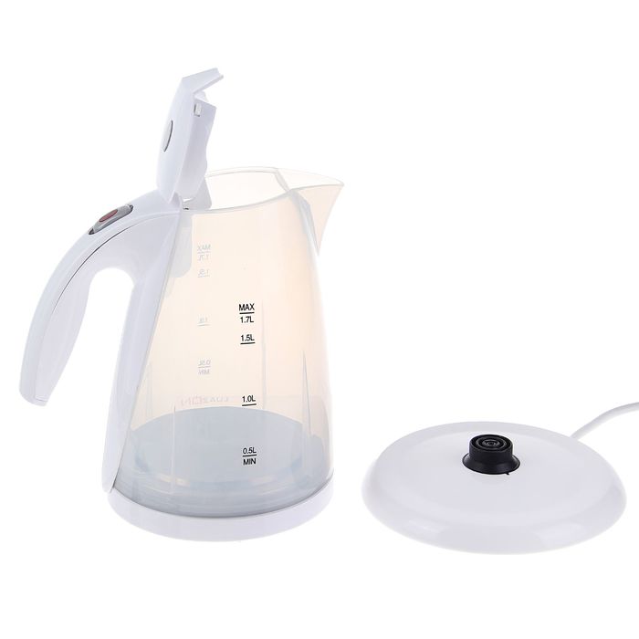 Чайник электрический LuazON LPK-1704, 1.7 л, 2200 Вт, прозрачный