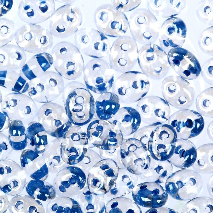 Бисер "GAMMA" 2,5х5мм (Т106 прозрачный/васильковый)