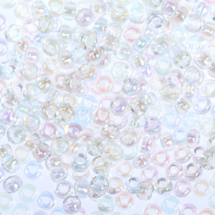 Бисер "GAMMA" круглый 10/0 (D253 прозрачный/перламутр)