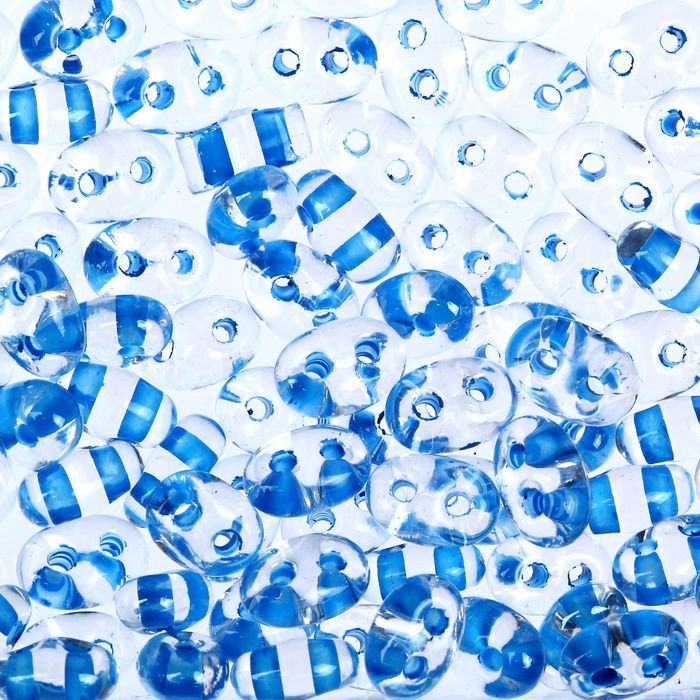 Бисер "GAMMA" 2,5х5мм (Т105 прозрачный/синий)
