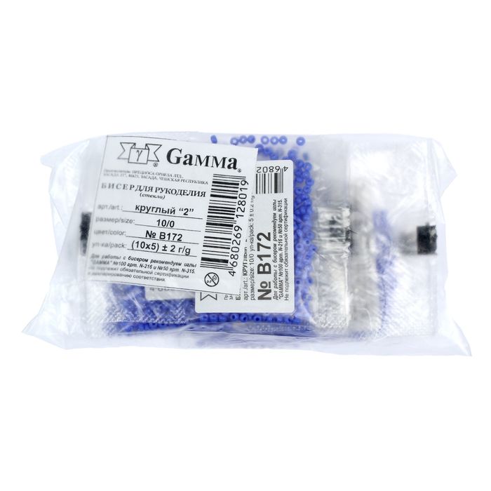 Бисер "GAMMA" круглый 10/0 (В172 васильковый)