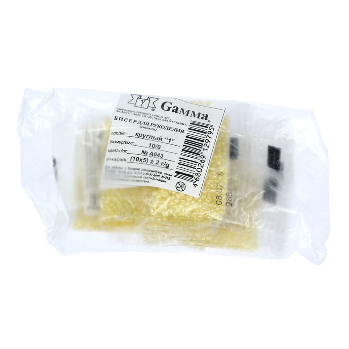 Бисер "GAMMA" круглый 10/0 (А043 ваниль)