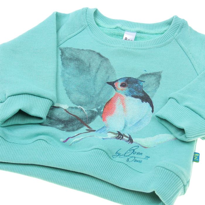 Джемпер для девочки "Птичка", рост 68 см (24), цвет зеленый 550Б-461