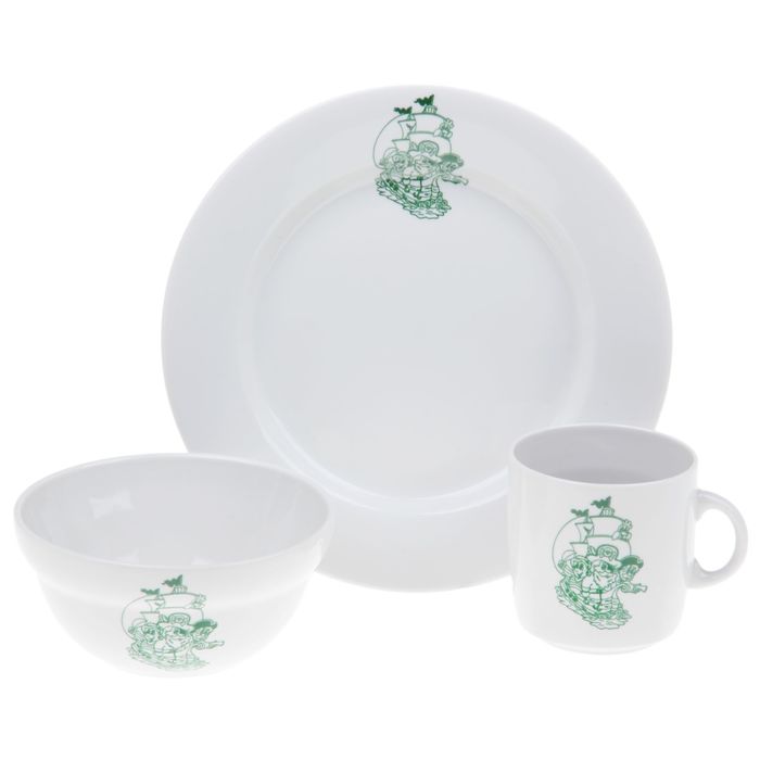 Набор детской посуды "Пираты", 3 предмета: тарелка 20 см, салатник 335 мл, кружка 210 мл, декор МИКС