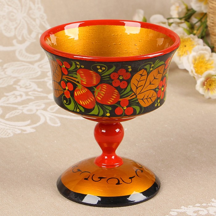 Конфетница на ножке «Хохлома»