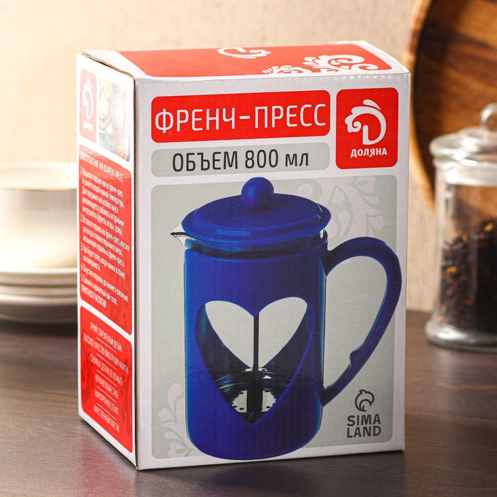 Френч-пресс 800 мл "Комплимент", цвет зеленый