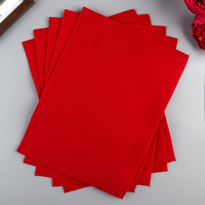 Фетр Soft тёмно-красный, мягкий, 1 мм, 10 листов