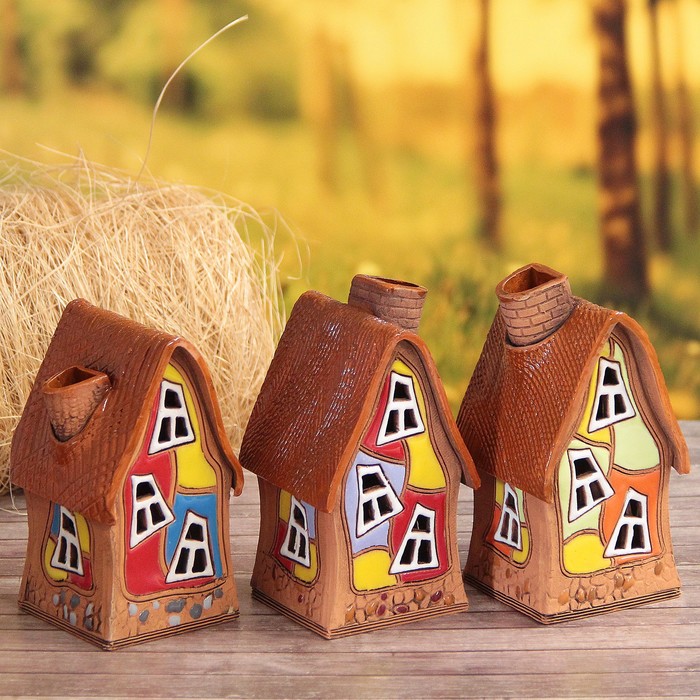 Аромалампа Домик «Новый», ручная работа, микс